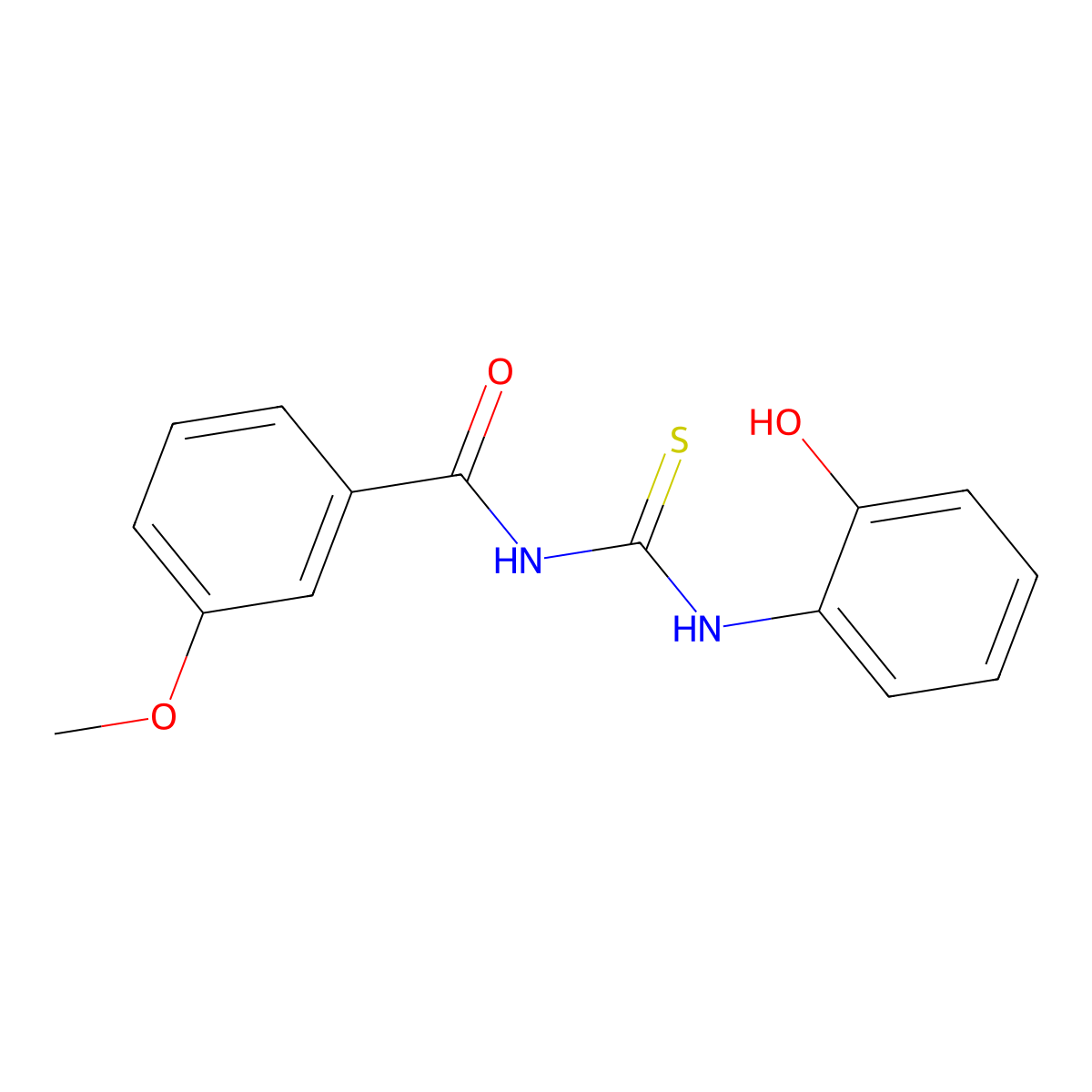 N-[(2-hydroxyphenyl)carbamothioyl]-3-methoxybenzamide molecular structure, CAS 330835-97-7