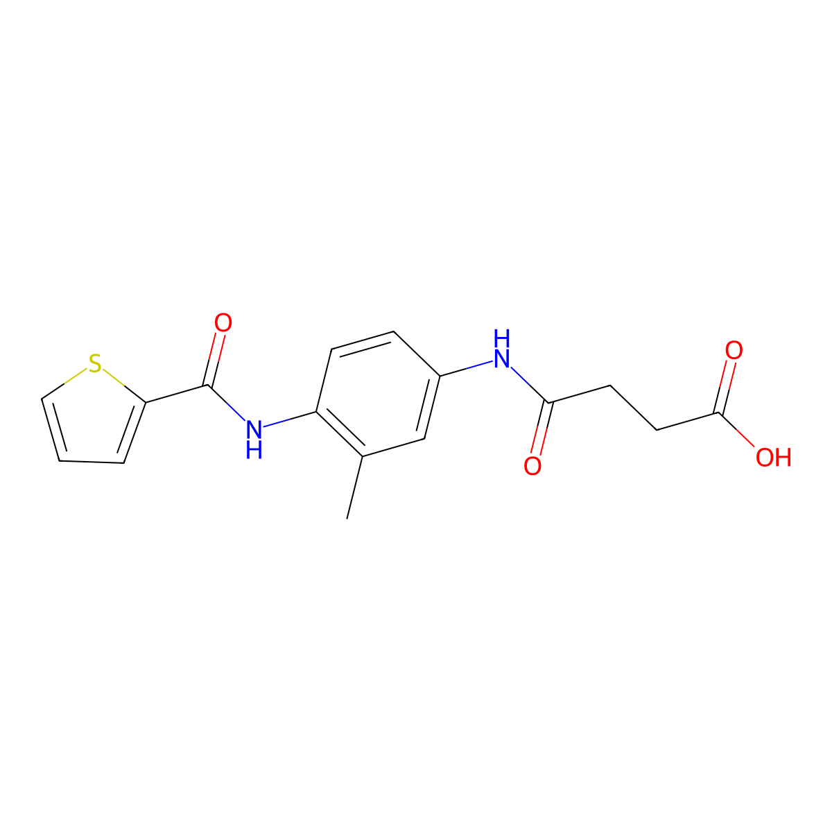 4-({3-Methyl-4-[(thiophen-2-ylcarbonyl)amino]phenyl}amino)-4-oxobutanoic acid molecular structure, CAS 330836-02-7