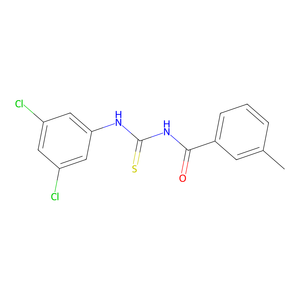 N-[(3,5-dichlorophenyl)carbamothioyl]-3-methylbenzamide molecular structure, CAS 330836-10-7