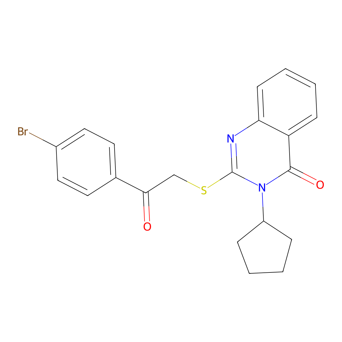 2-{[2-(4-bromophenyl)-2-oxoethyl]sulfanyl}-3-cyclopentylquinazolin-4(3H)-one molecular structure, CAS 330836-26-5