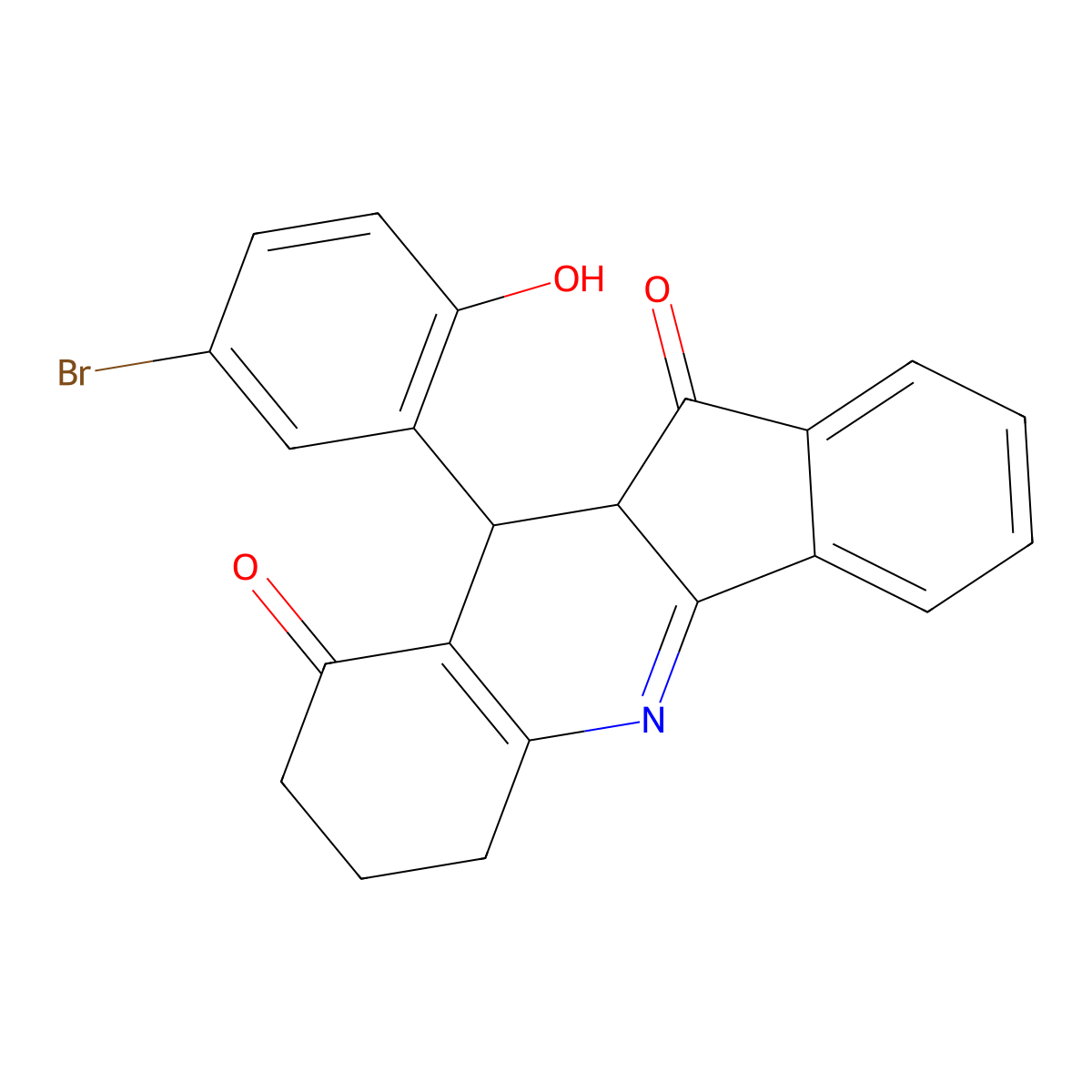10-(5-bromo-2-hydroxyphenyl)-7,8,10,10a-tetrahydro-6H-indeno[1,2-b]quinoline-9,11-dione molecular structure, CAS 330836-40-3
