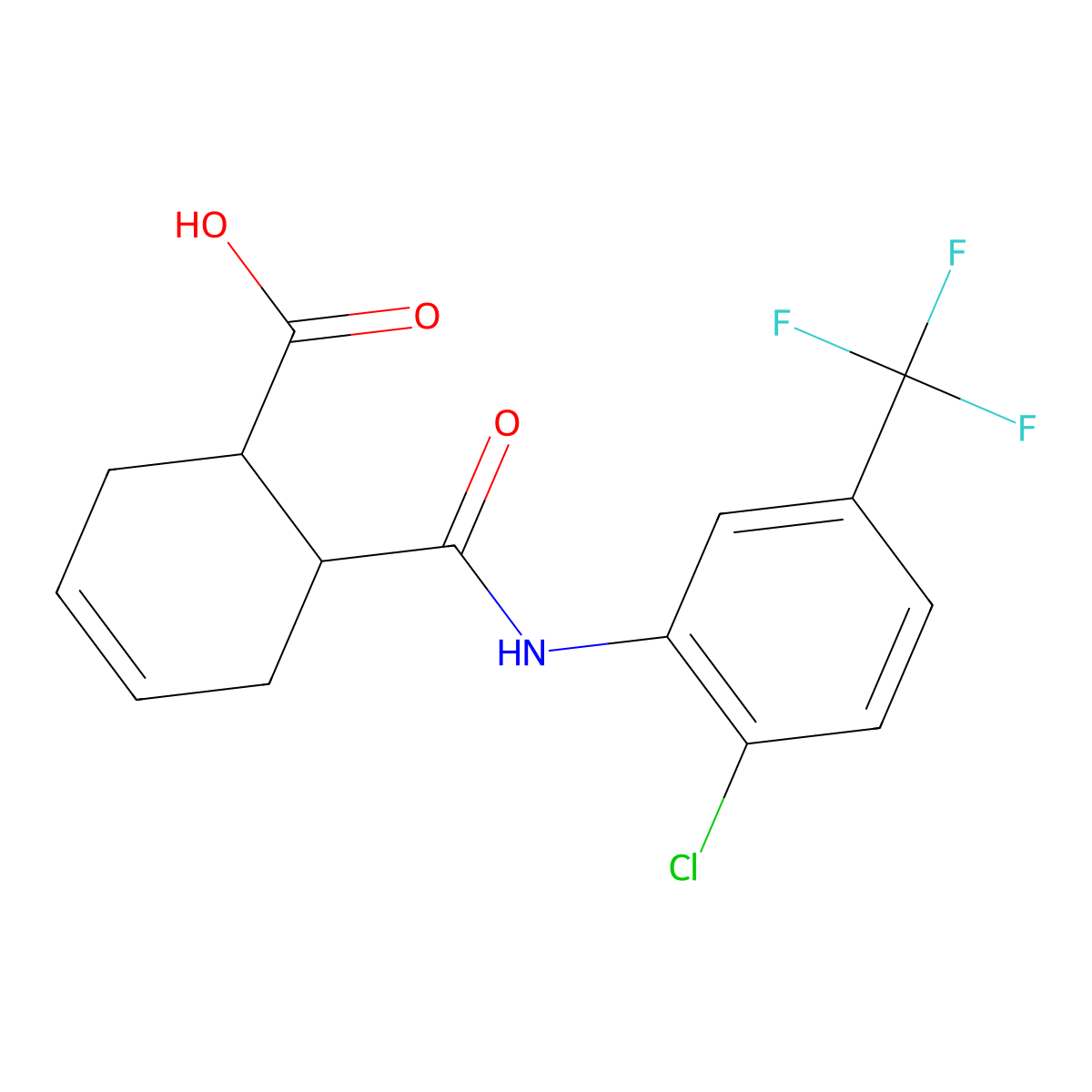 6-{[2-Chloro-5-(trifluoromethyl)phenyl]carbamoyl}cyclohex-3-ene-1-carboxylic acid molecular structure, CAS 330836-52-7