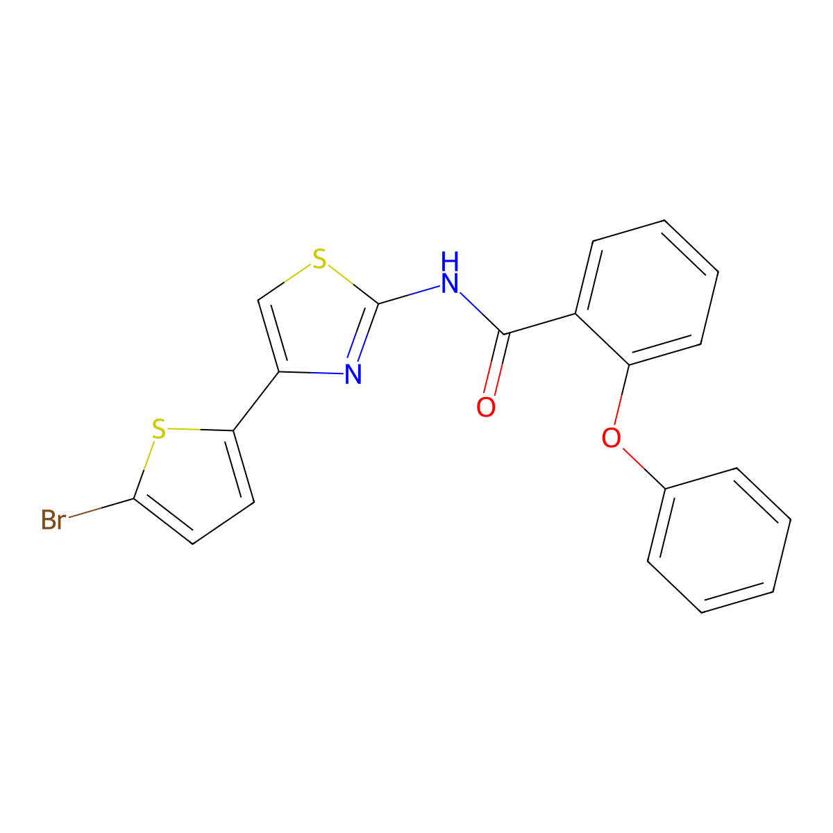 N-[4-(5-bromothiophen-2-yl)-1,3-thiazol-2-yl]-2-phenoxybenzamide molecular structure, CAS 330836-71-0