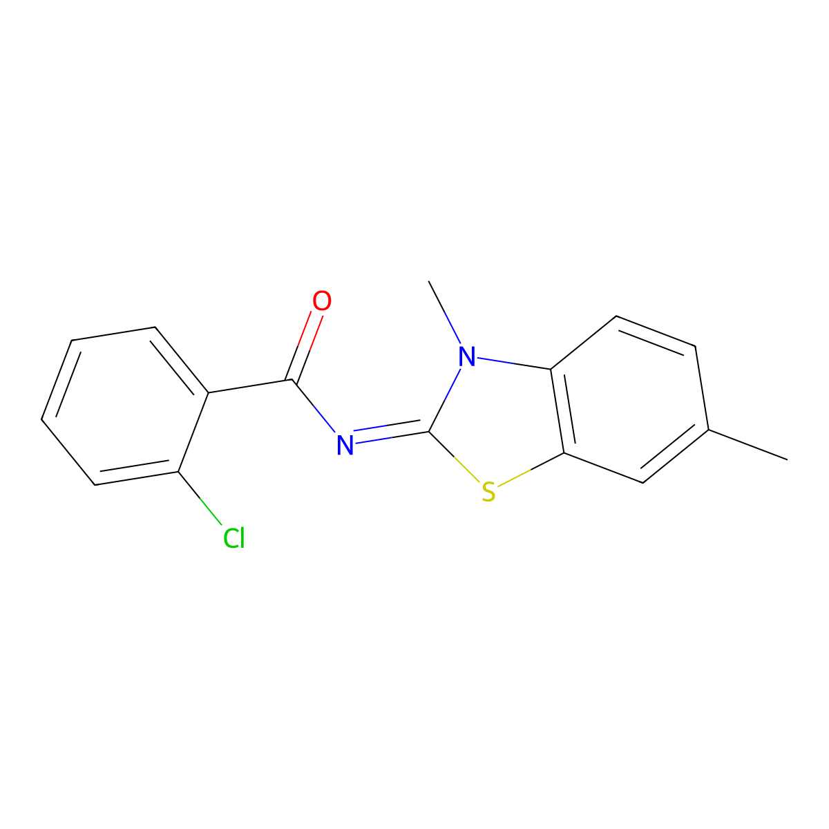 (E)-2-chloro-N-(3,6-dimethylbenzo[d]thiazol-2(3H)-ylidene)benzamide molecular structure, CAS 330836-74-3