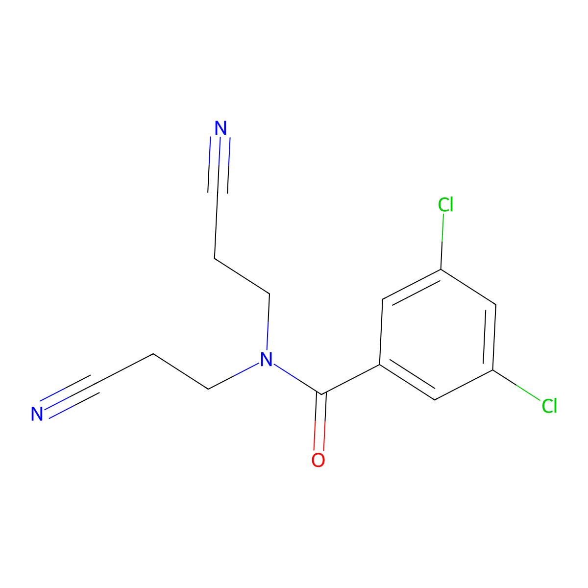 3,5-dichloro-N,N-bis(2-cyanoethyl)benzamide molecular structure, CAS 330836-76-5