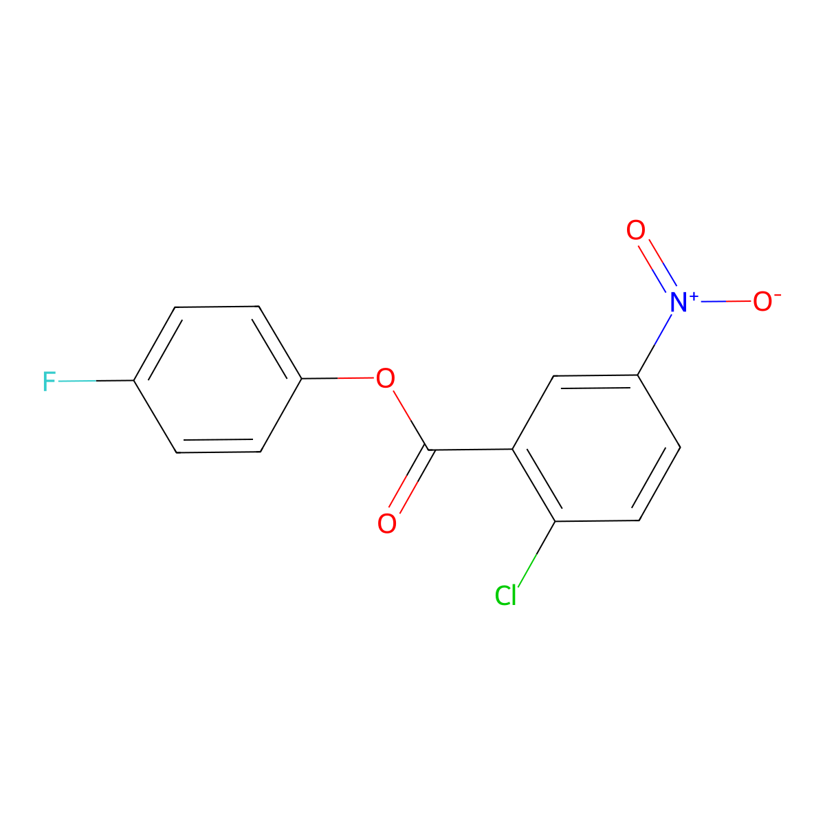 4-Fluorophenyl 2-chloro-5-nitrobenzoate molecular structure, CAS 330836-80-1