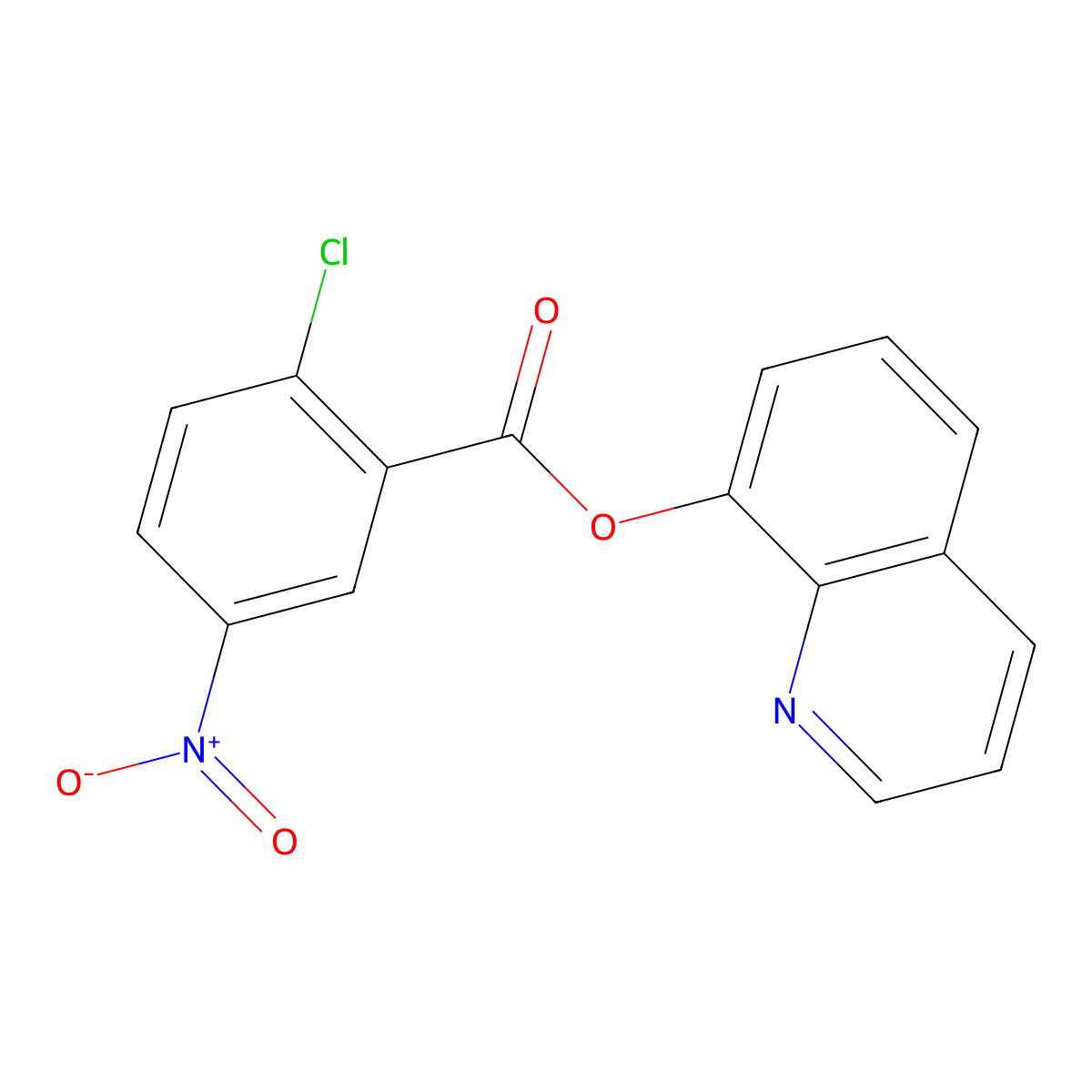 Quinolin-8-yl 2-chloro-5-nitrobenzoate molecular structure, CAS 330836-83-4