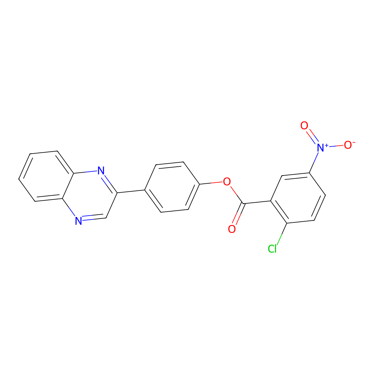 4-(2-Quinoxalinyl)phenyl 2-chloro-5-nitrobenzoate molecular structure, CAS 330836-87-8