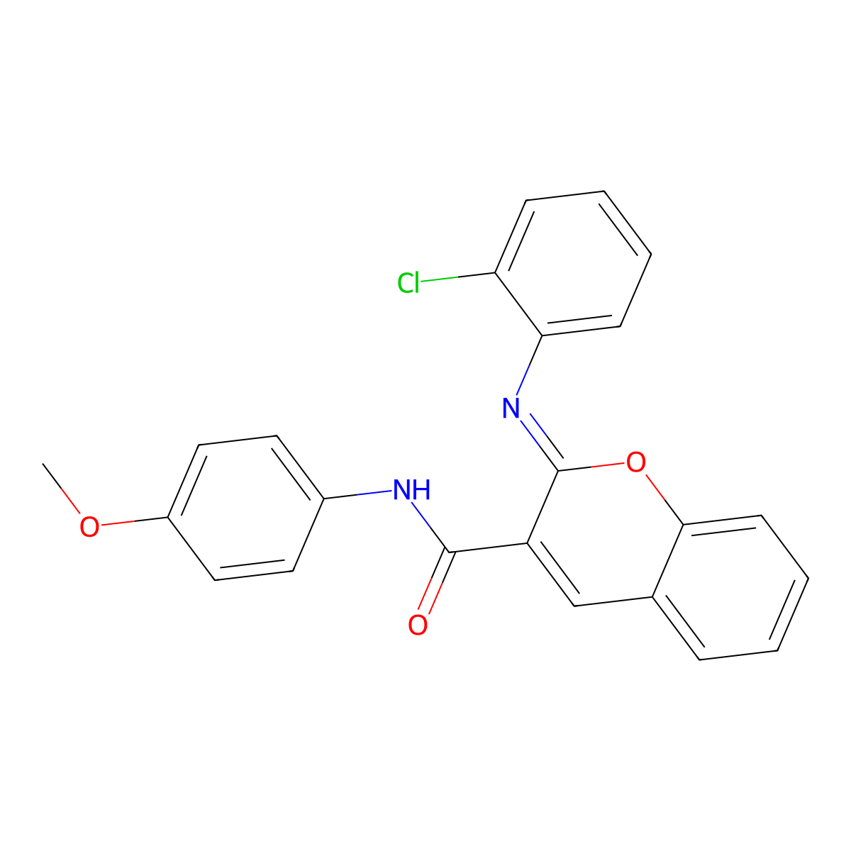 (2Z)-2-[(2-chlorophenyl)imino]-N-(4-methoxyphenyl)-2H-chromene-3-carboxamide molecular structure, CAS 330837-07-5