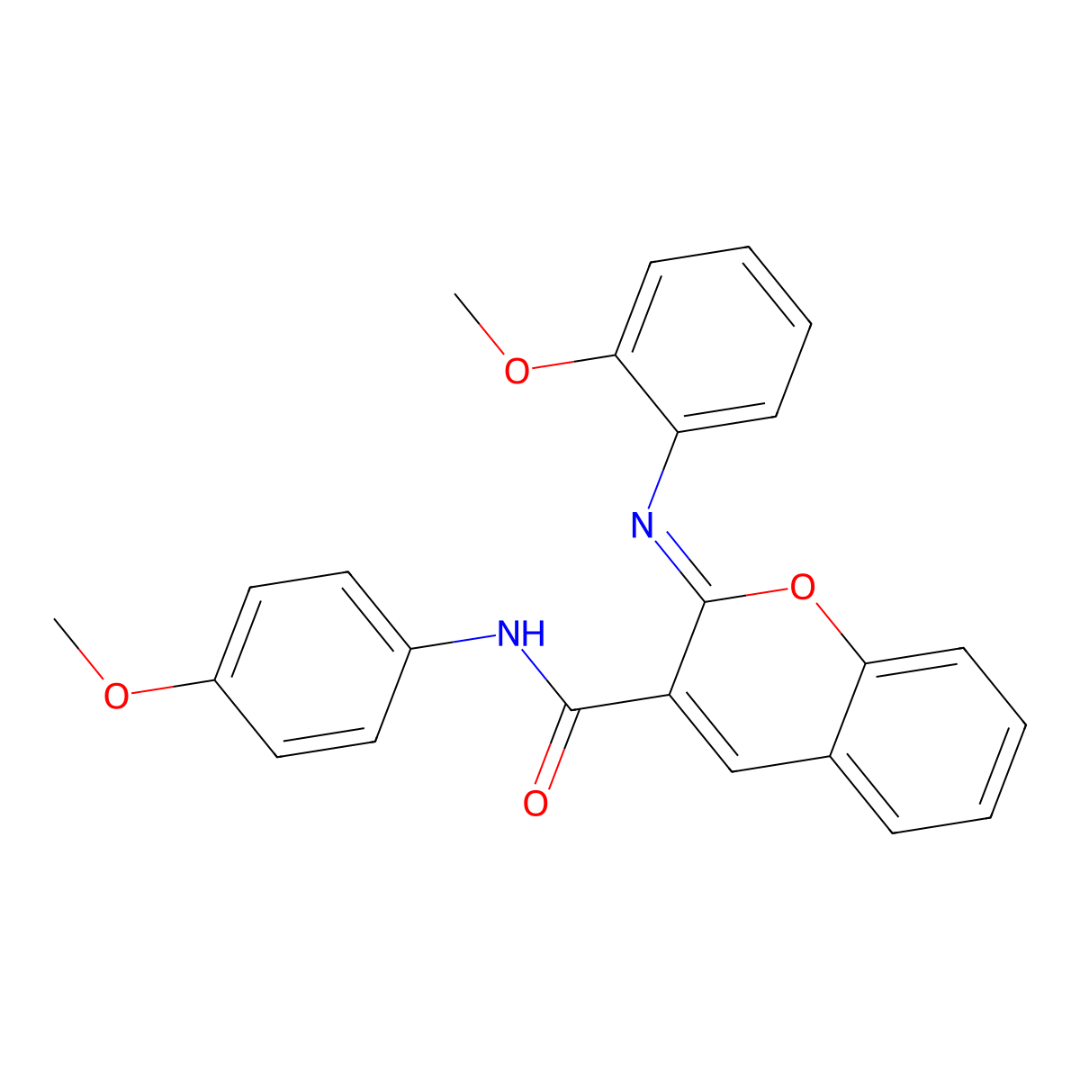 (2Z)-N-(4-methoxyphenyl)-2-[(2-methoxyphenyl)imino]-2H-chromene-3-carboxamide molecular structure, CAS 330837-10-0