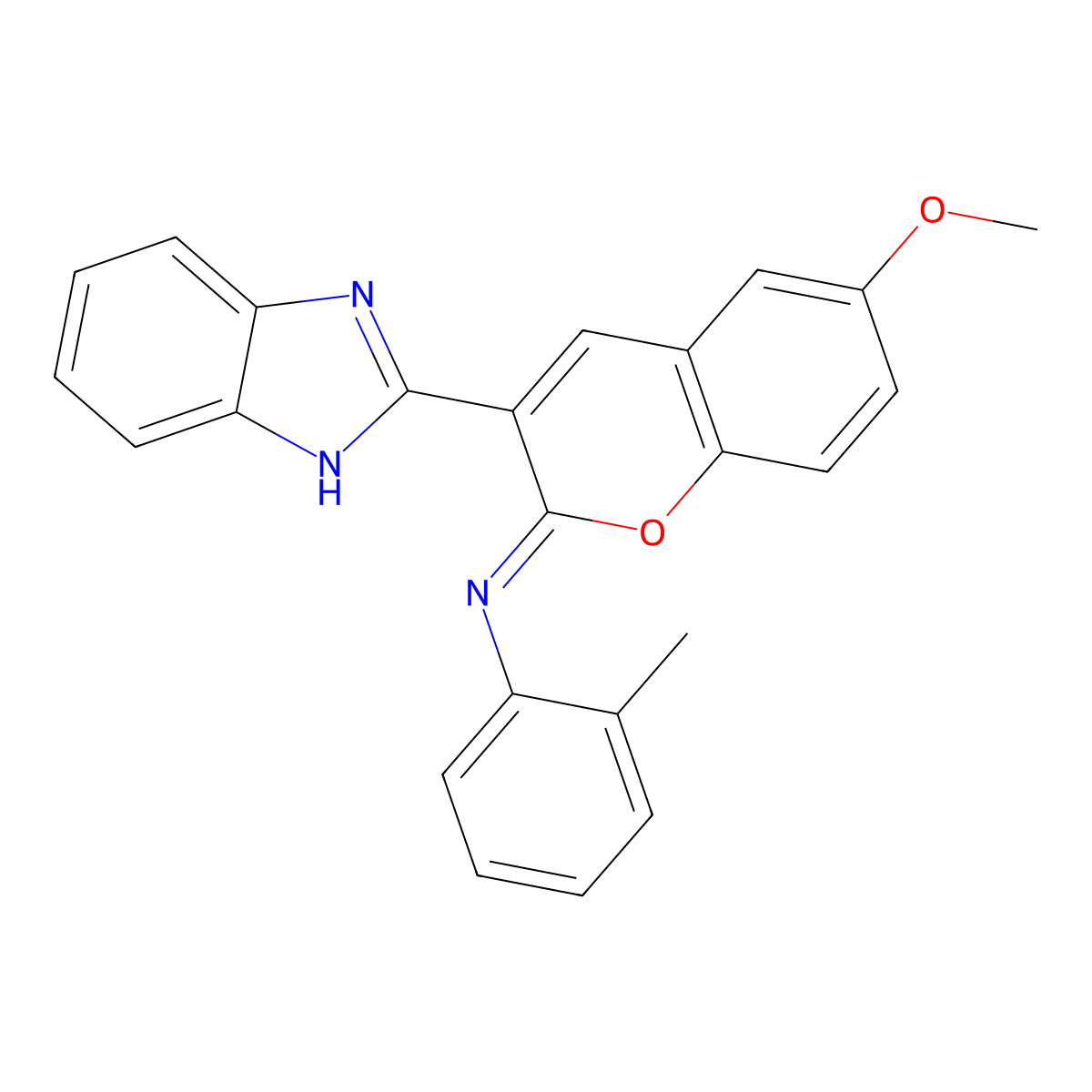 (2Z)-3-(1H-1,3-benzodiazol-2-yl)-6-methoxy-N-(2-methylphenyl)-2H-chromen-2-imine molecular structure, CAS 330837-16-6