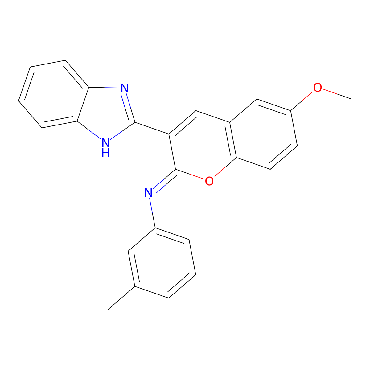 3-(1H-benzimidazol-2-yl)-6-methoxy-N-(3-methylphenyl)chromen-2-imine molecular structure, CAS 330837-17-7