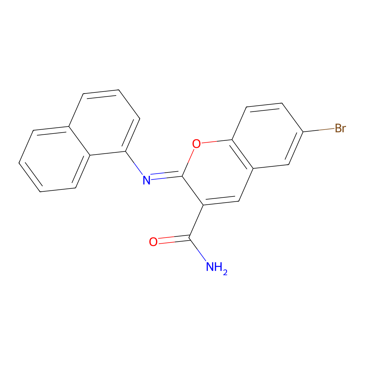 6-bromo-2-(1-naphthylimino)-2H-chromene-3-carboxamide molecular structure, CAS 330837-19-9