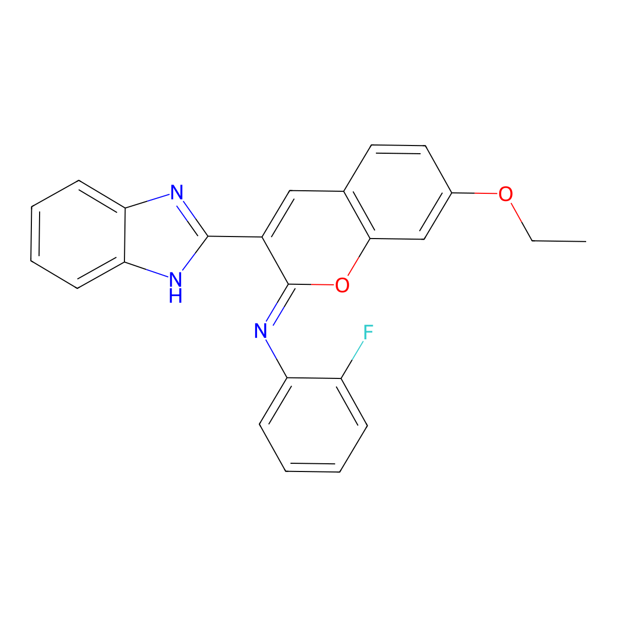 (2Z)-3-(1H-1,3-benzodiazol-2-yl)-7-ethoxy-N-(2-fluorophenyl)-2H-chromen-2-imine molecular structure, CAS 330837-22-4