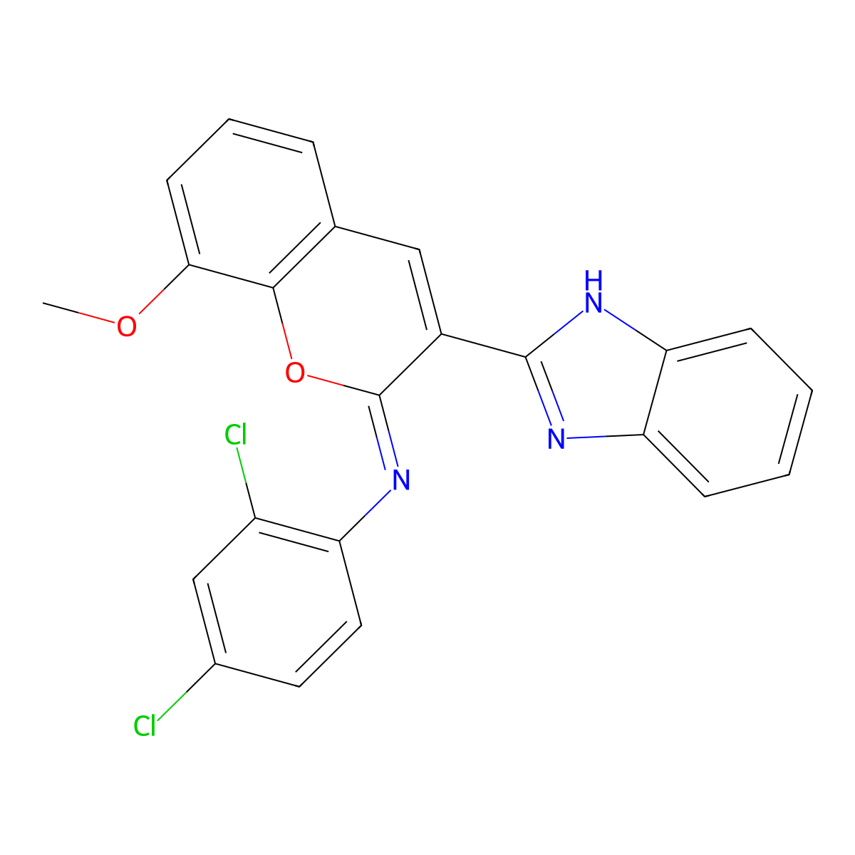 (2Z)-3-(1H-1,3-benzodiazol-2-yl)-N-(2,4-dichlorophenyl)-8-methoxy-2H-chromen-2-imine molecular structure, CAS 330837-25-7