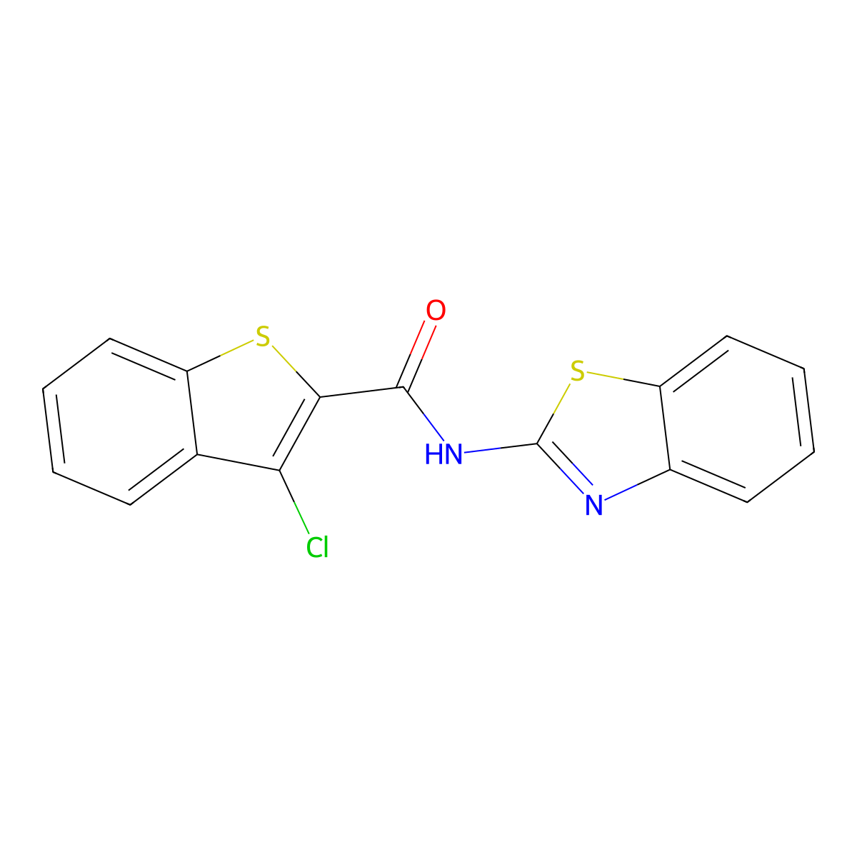 N-(benzo[d]thiazol-2-yl)-3-chlorobenzo[b]thiophene-2-carboxamide molecular structure, CAS 330837-95-1