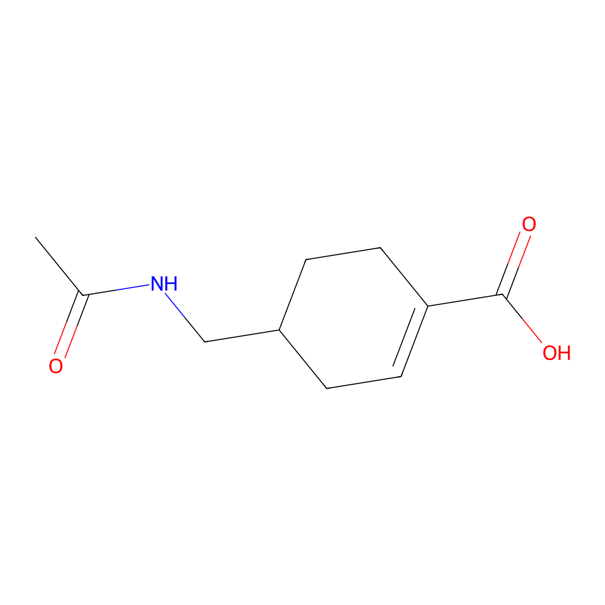 4-(Acetamidomethyl)cyclohex-1-ene-1-carboxylic acid molecular structure, CAS 330838-50-1
