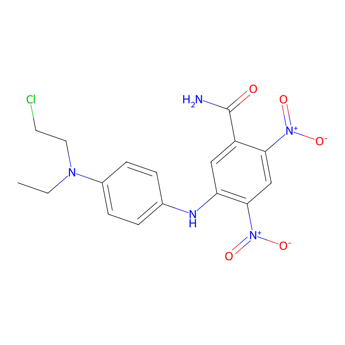 Benzamide, 5-(p-((2-chloroethyl)ethylamino)anilino)-2,4-dinitro- molecular structure, CAS 33084-37-6