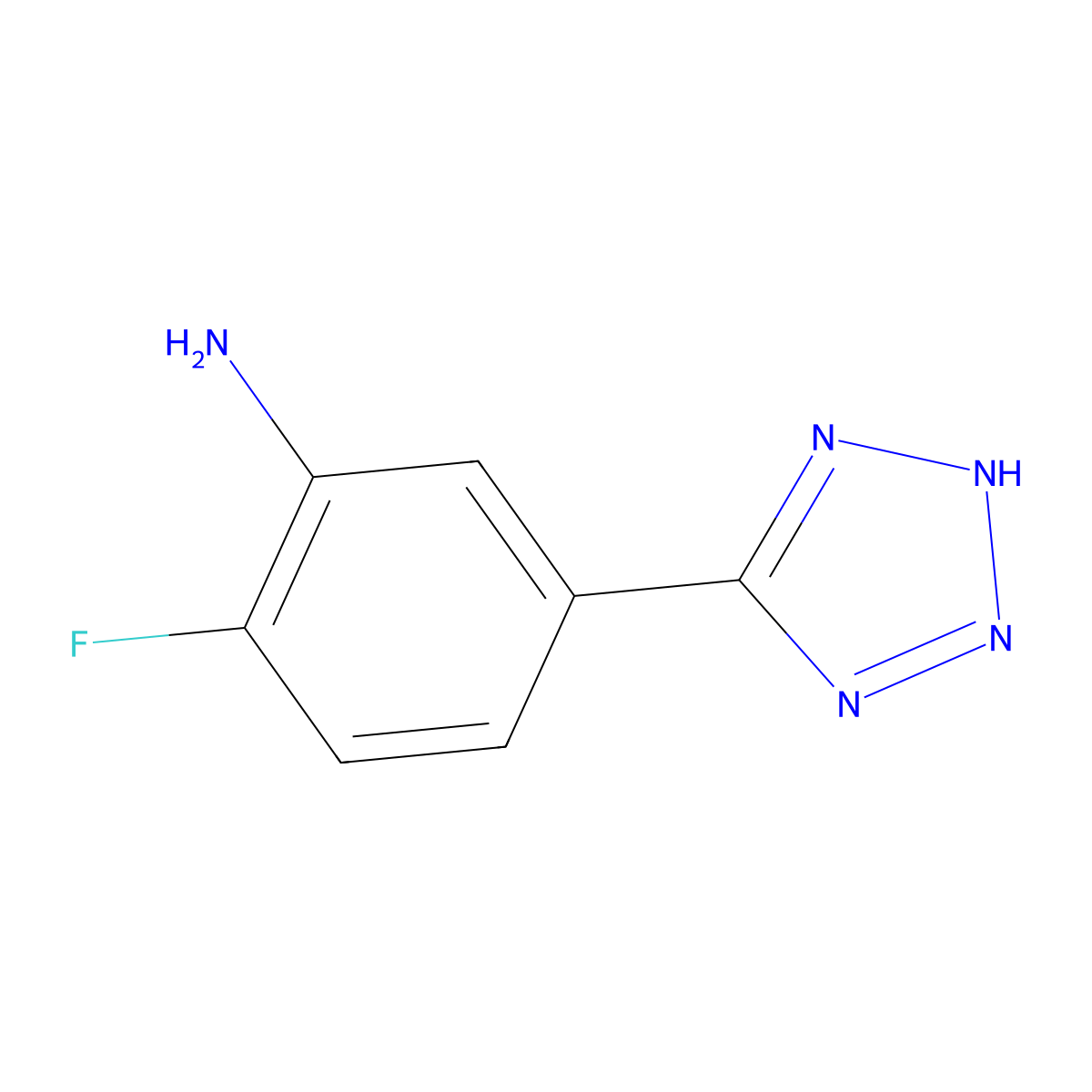 2-fluoro-5-(1H-1,2,3,4-tetrazol-5-yl)aniline molecular structure, CAS 330841-34-4