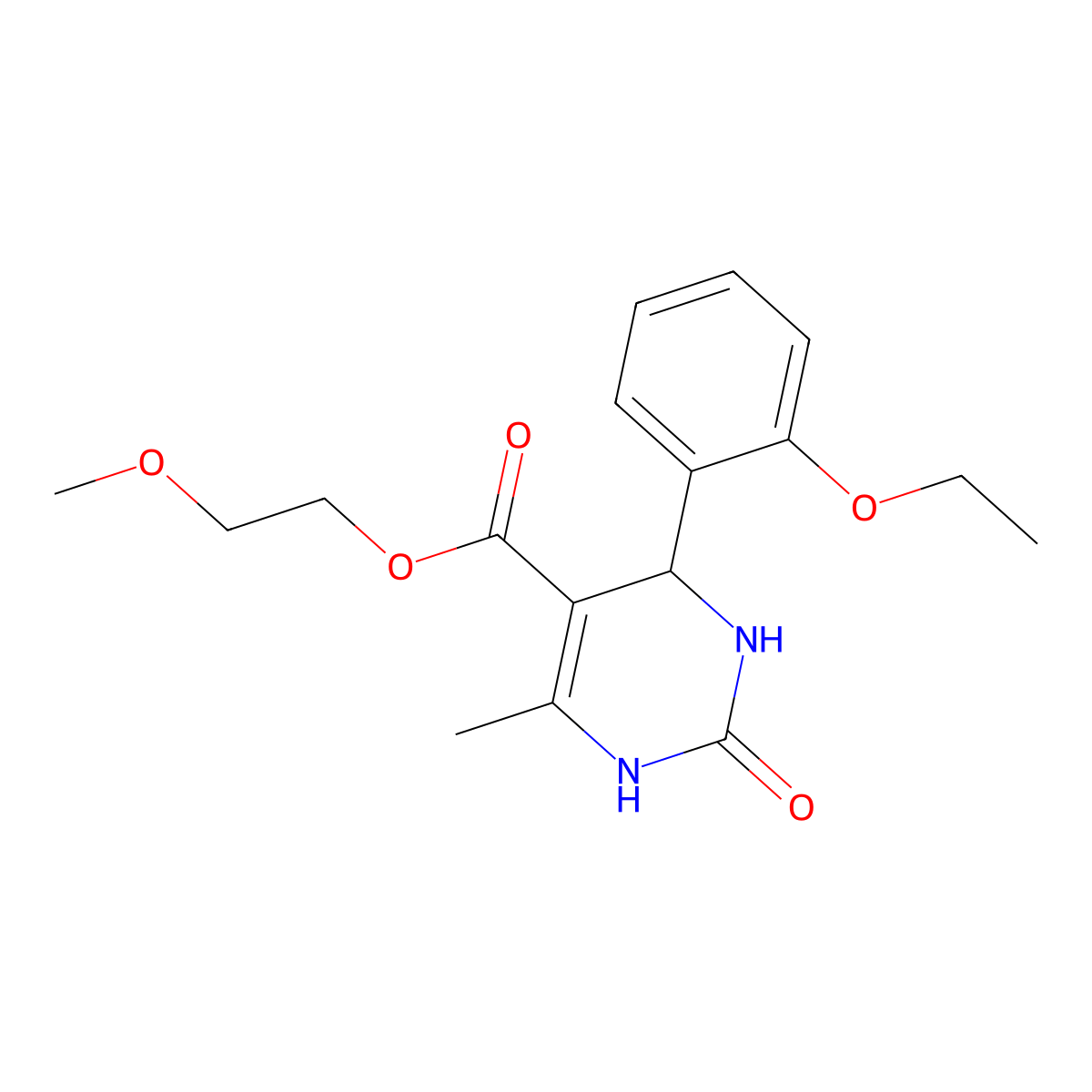 2-Methoxyethyl 4-(2-ethoxyphenyl)-6-methyl-2-oxo-1,2,3,4-tetrahydropyrimidine-5-carboxylate molecular structure, CAS 330847-59-1