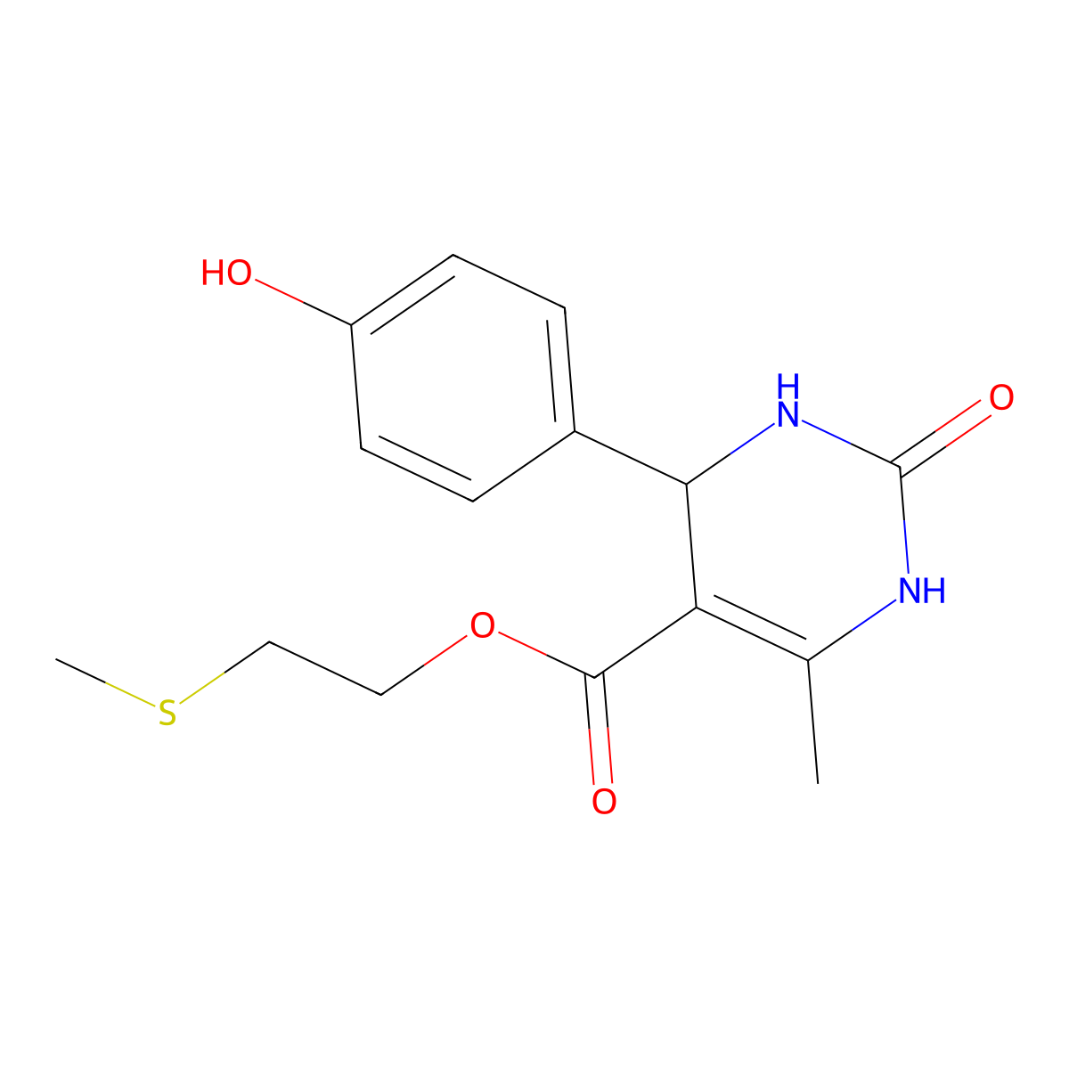 2-(Methylsulfanyl)ethyl 4-(4-hydroxyphenyl)-6-methyl-2-oxo-1,2,3,4-tetrahydropyrimidine-5-carboxylate molecular structure, CAS 330848-35-6