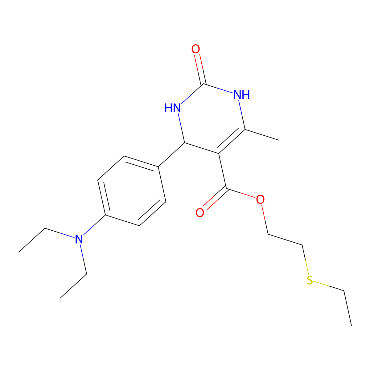 2-(Ethylsulfanyl)ethyl 4-[4-(diethylamino)phenyl]-6-methyl-2-oxo-1,2,3,4-tetrahydropyrimidine-5-carboxylate molecular structure, CAS 330848-44-7