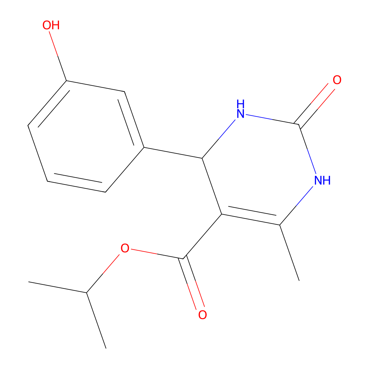propan-2-yl 4-(3-hydroxyphenyl)-6-methyl-2-oxo-3,4-dihydro-1H-pyrimidine-5-carboxylate molecular structure, CAS 330848-49-2