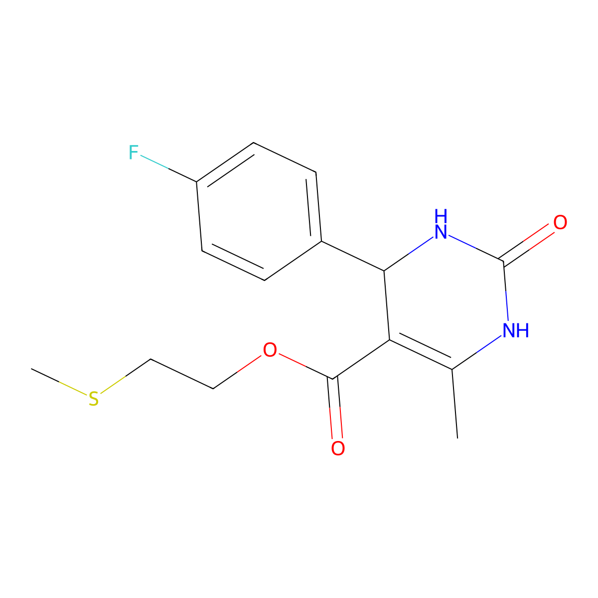 2-(Methylsulfanyl)ethyl 4-(4-fluorophenyl)-6-methyl-2-oxo-1,2,3,4-tetrahydropyrimidine-5-carboxylate molecular structure, CAS 330848-57-2