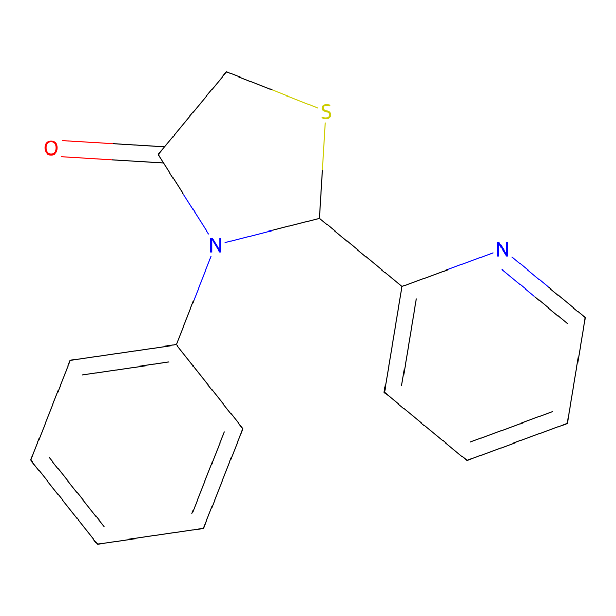 3-Phenyl-2-pyridin-2-yl-1,3-thiazolidin-4-one molecular structure, CAS 330849-10-0