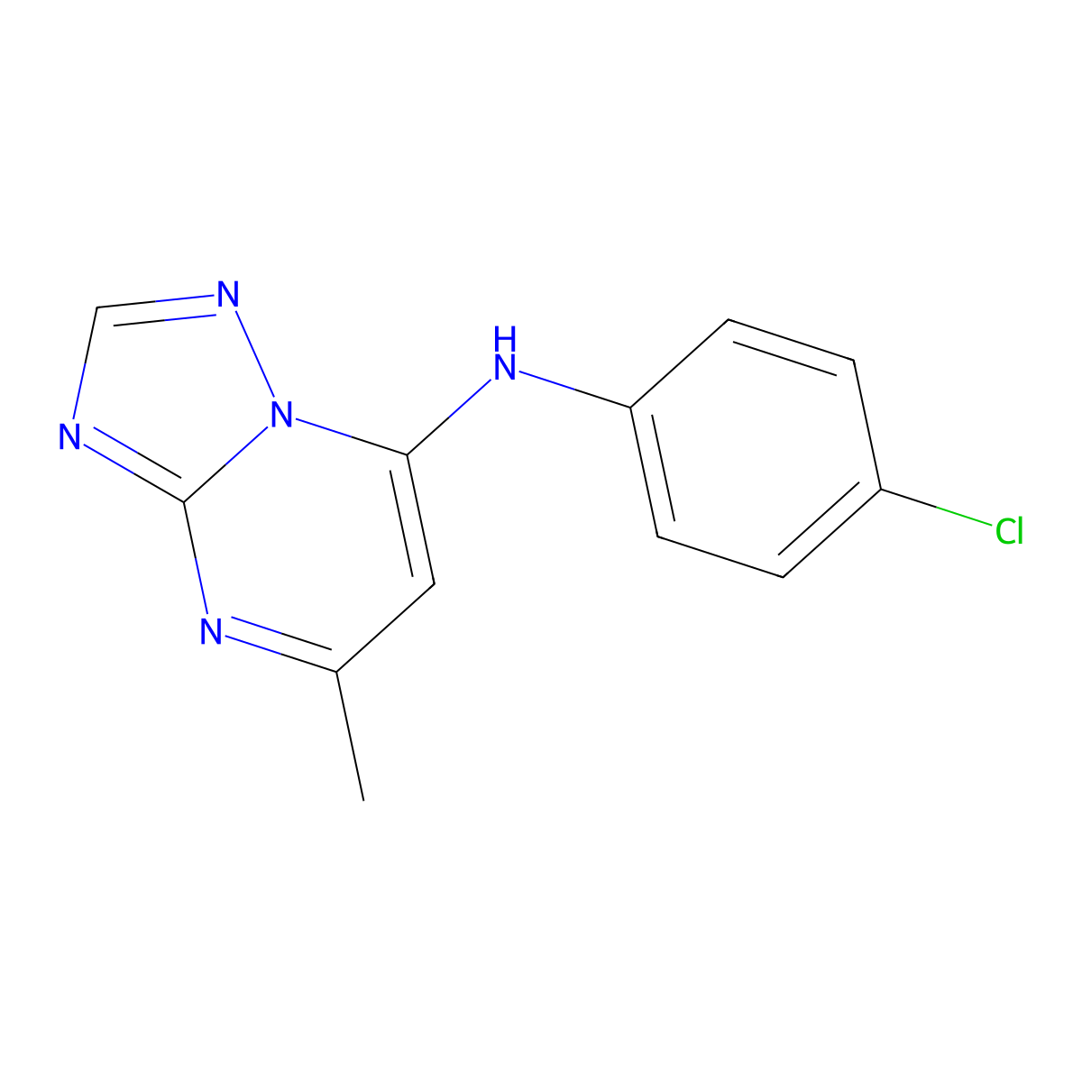 N-(4-chlorophenyl)-5-methyl-[1,2,4]triazolo[1,5-a]pyrimidin-7-amine molecular structure, CAS 330850-37-8