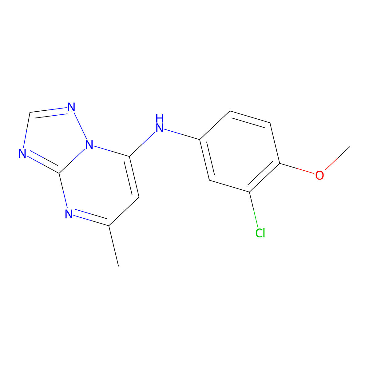 N-(3-chloro-4-methoxyphenyl)-5-methyl-[1,2,4]triazolo[1,5-a]pyrimidin-7-amine molecular structure, CAS 330850-42-5