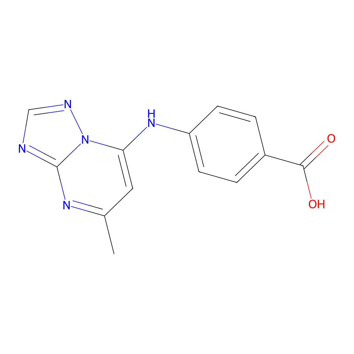 4-((5-Methyl-[1,2,4]triazolo[1,5-a]pyrimidin-7-yl)amino)benzoic acid molecular structure, CAS 330850-44-7