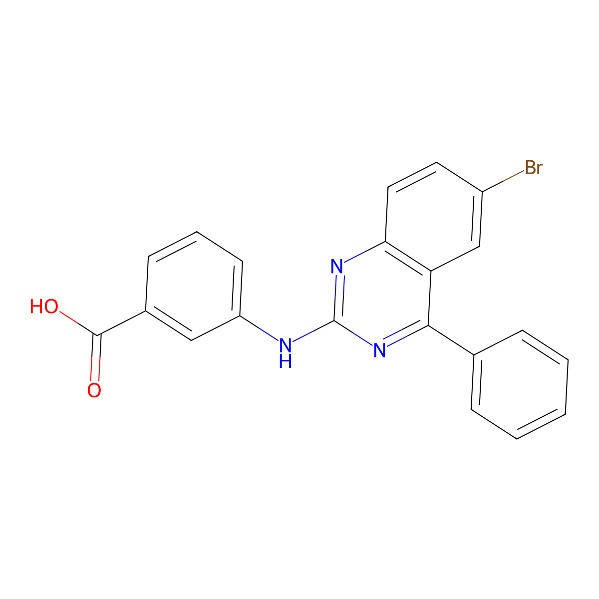 3-[(6-Bromo-4-phenylquinazolin-2-yl)amino]benzoic acid molecular structure, CAS 330850-57-2
