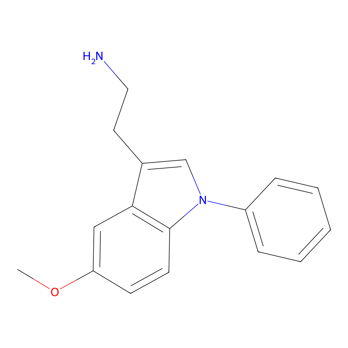 2-(5-methoxy-1-phenyl-1H-indol-3-yl)ethan-1-amine molecular structure, CAS 330851-52-0