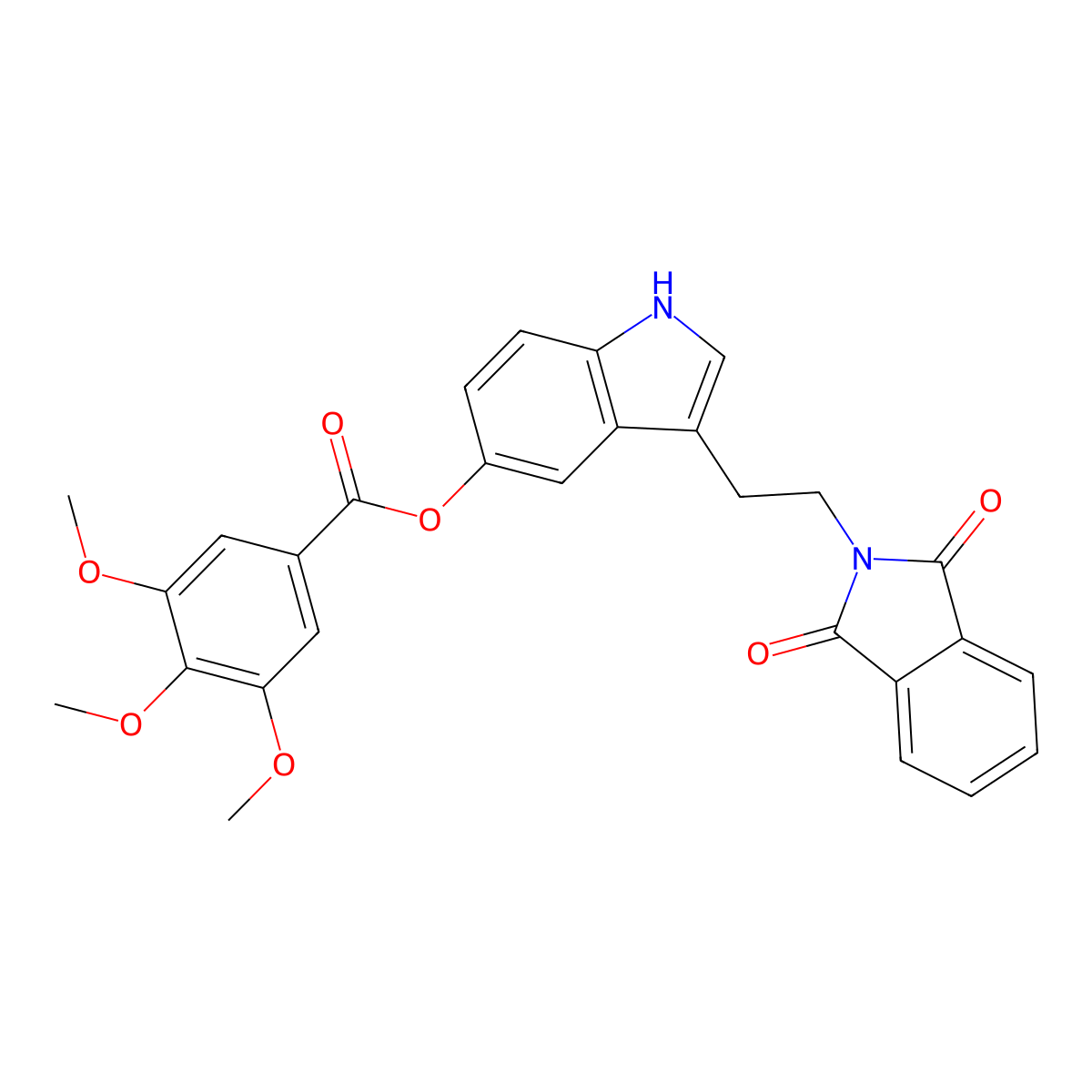 3-(2-(1,3-dioxoisoindolin-2-yl)ethyl)-1H-indol-5-yl 3,4,5-trimethoxybenzoate molecular structure, CAS 330852-02-3