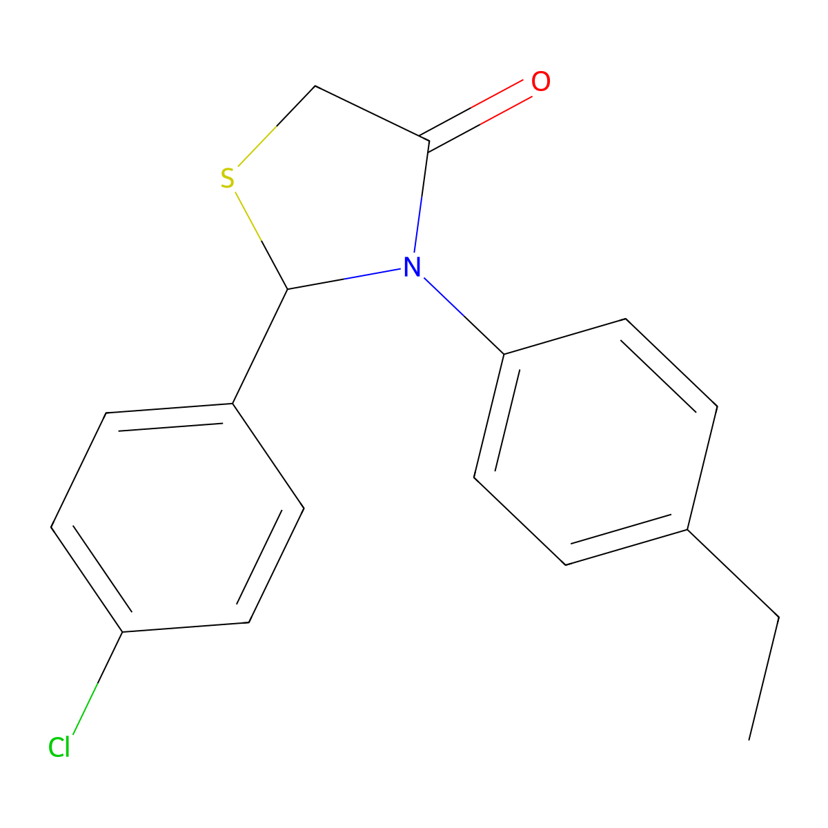 2-(4-Chlorophenyl)-3-(4-ethylphenyl)-1,3-thiazolidin-4-one molecular structure, CAS 330855-63-5
