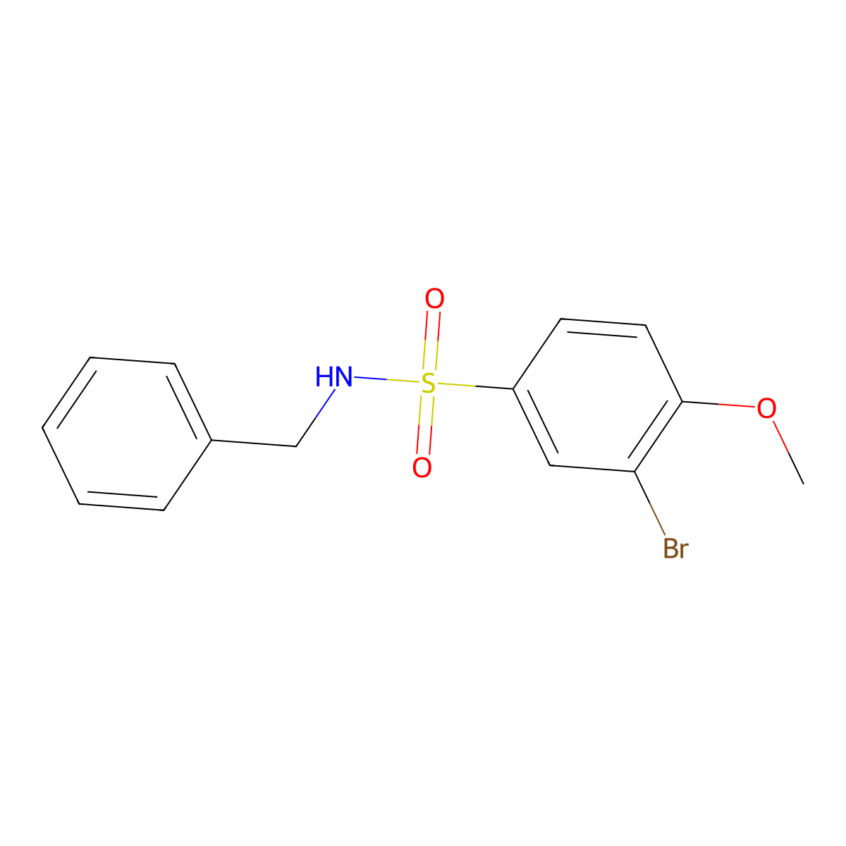N-benzyl-3-bromo-4-methoxybenzenesulfonamide molecular structure, CAS 330859-14-8