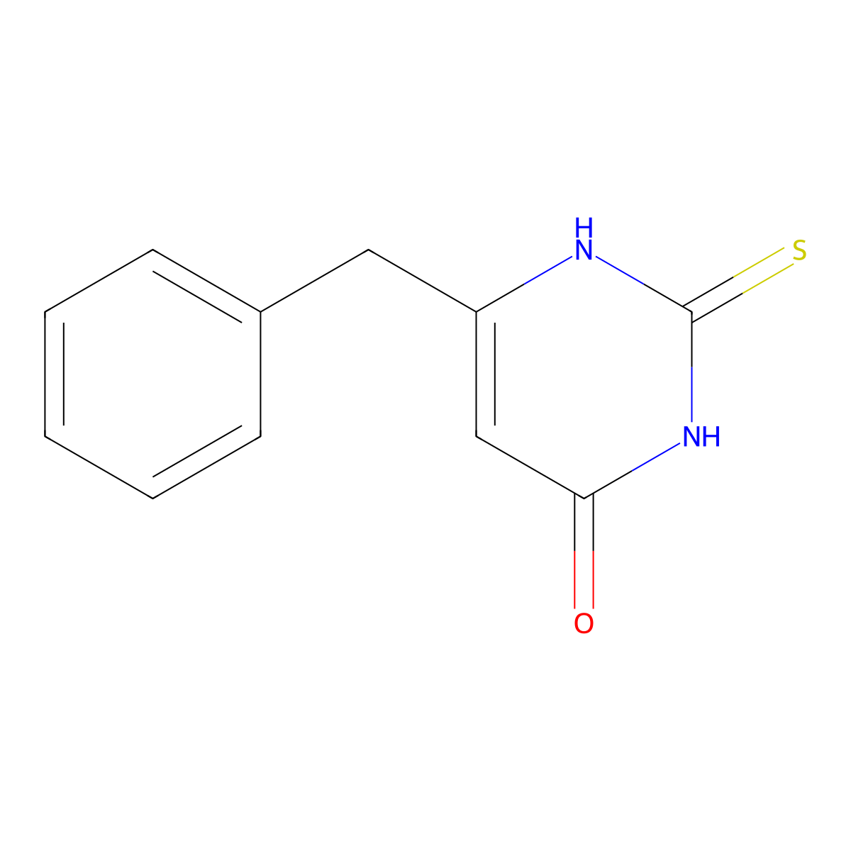 Benzylthiouracil molecular structure, CAS 33086-27-0