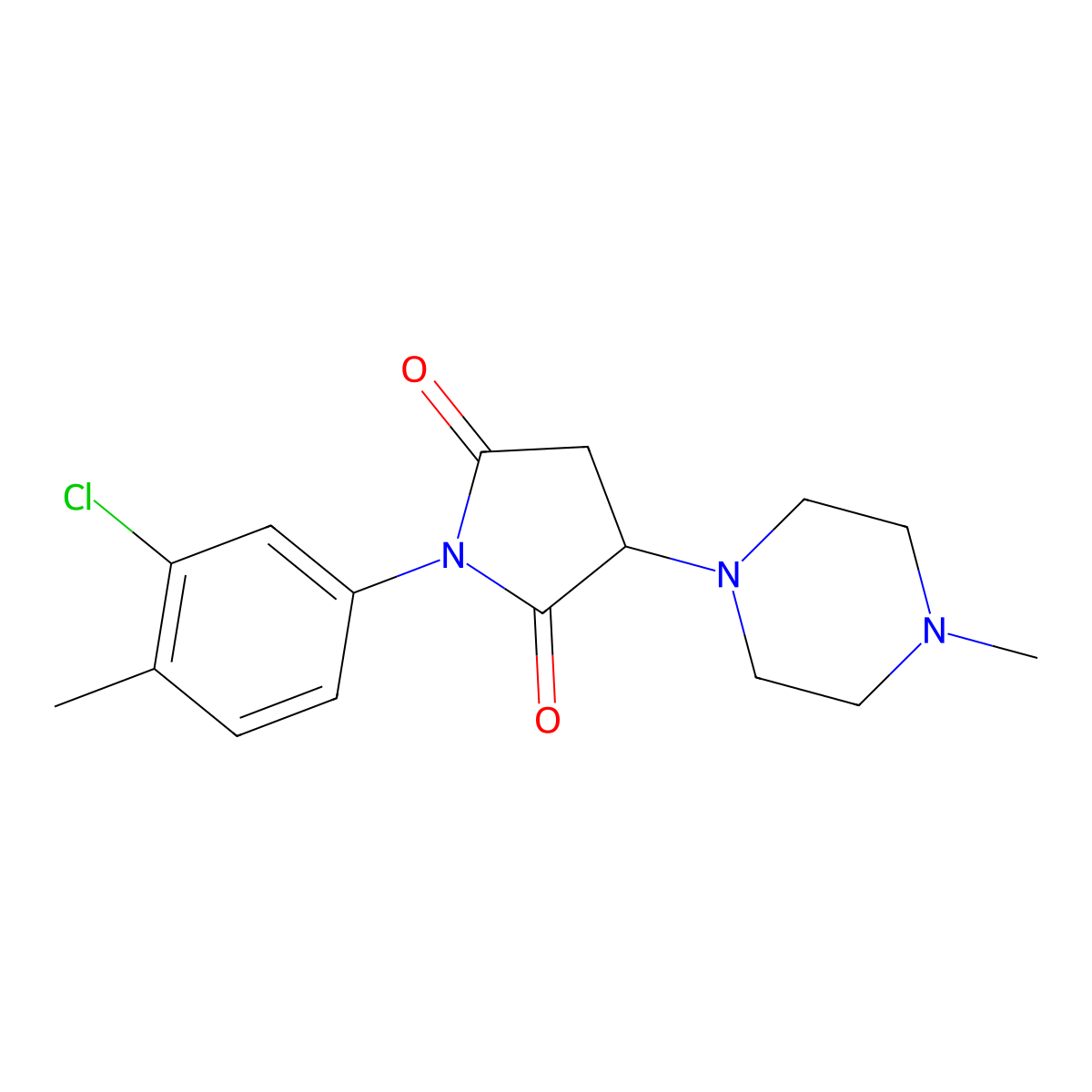 1-(3-Chloro-4-methylphenyl)-3-(4-methylpiperazin-1-yl)pyrrolidine-2,5-dione molecular structure, CAS 330864-76-1
