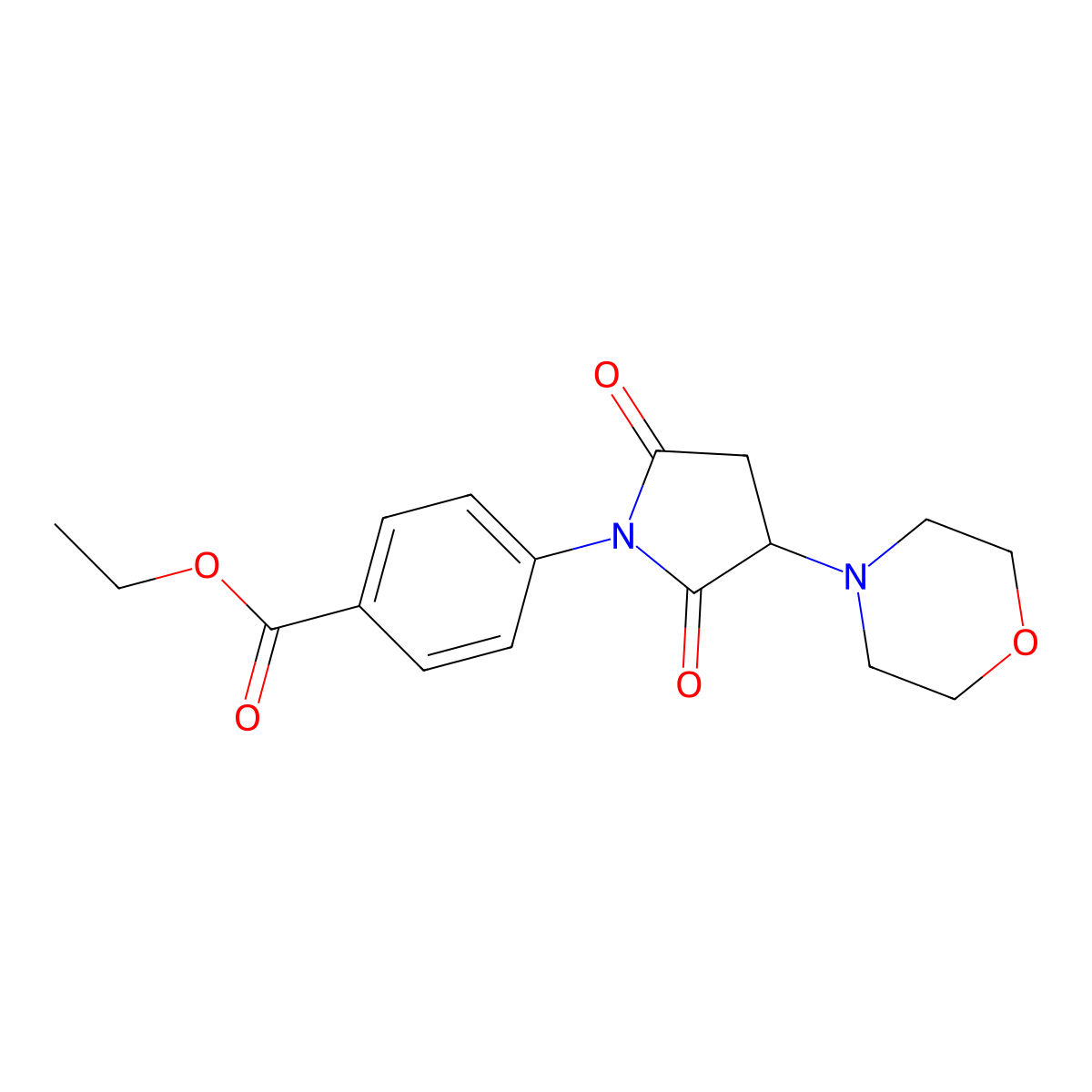 Ethyl 4-(3-morpholin-4-yl-2,5-dioxopyrrolidin-1-yl)benzoate molecular structure, CAS 330865-06-0