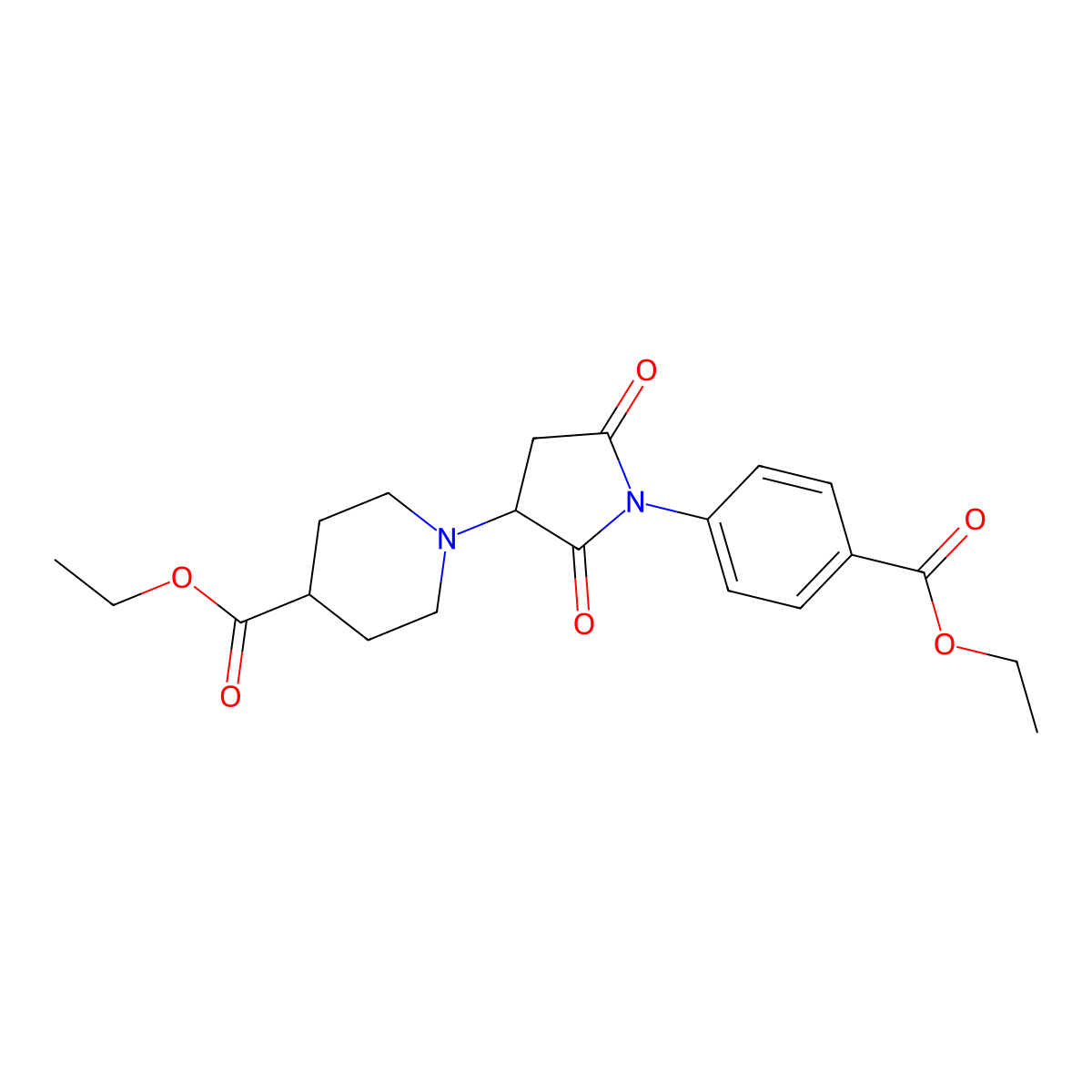 Ethyl 4-{3-[4-(ethoxycarbonyl)piperidyl]-2,5-dioxoazolidinyl}benzoate molecular structure, CAS 330865-09-3