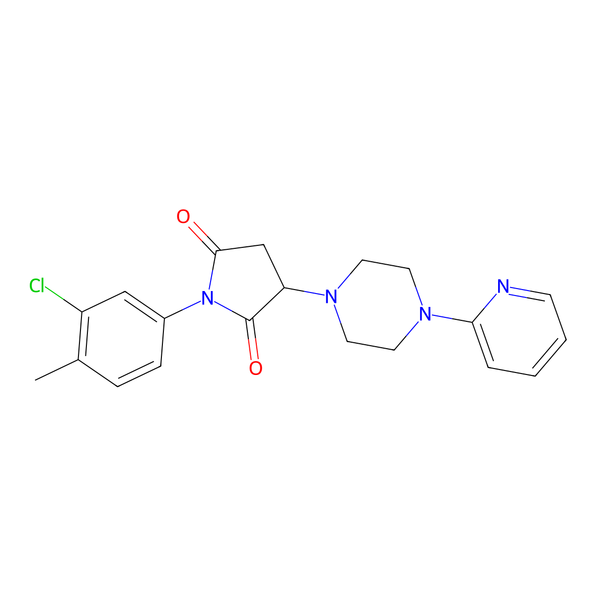 1-(3-Chloro-4-methylphenyl)-3-(4-pyridin-2-ylpiperazin-1-yl)pyrrolidine-2,5-dione molecular structure, CAS 330865-11-7