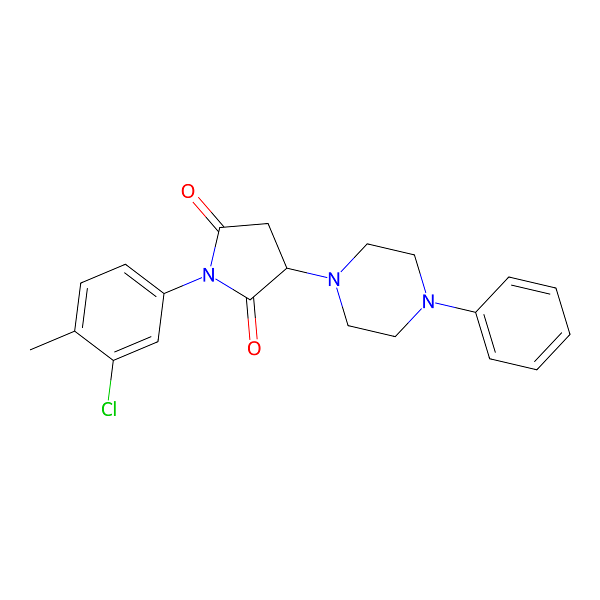 1-(3-Chloro-4-methylphenyl)-3-(4-phenylpiperazin-1-yl)pyrrolidine-2,5-dione molecular structure, CAS 330865-13-9