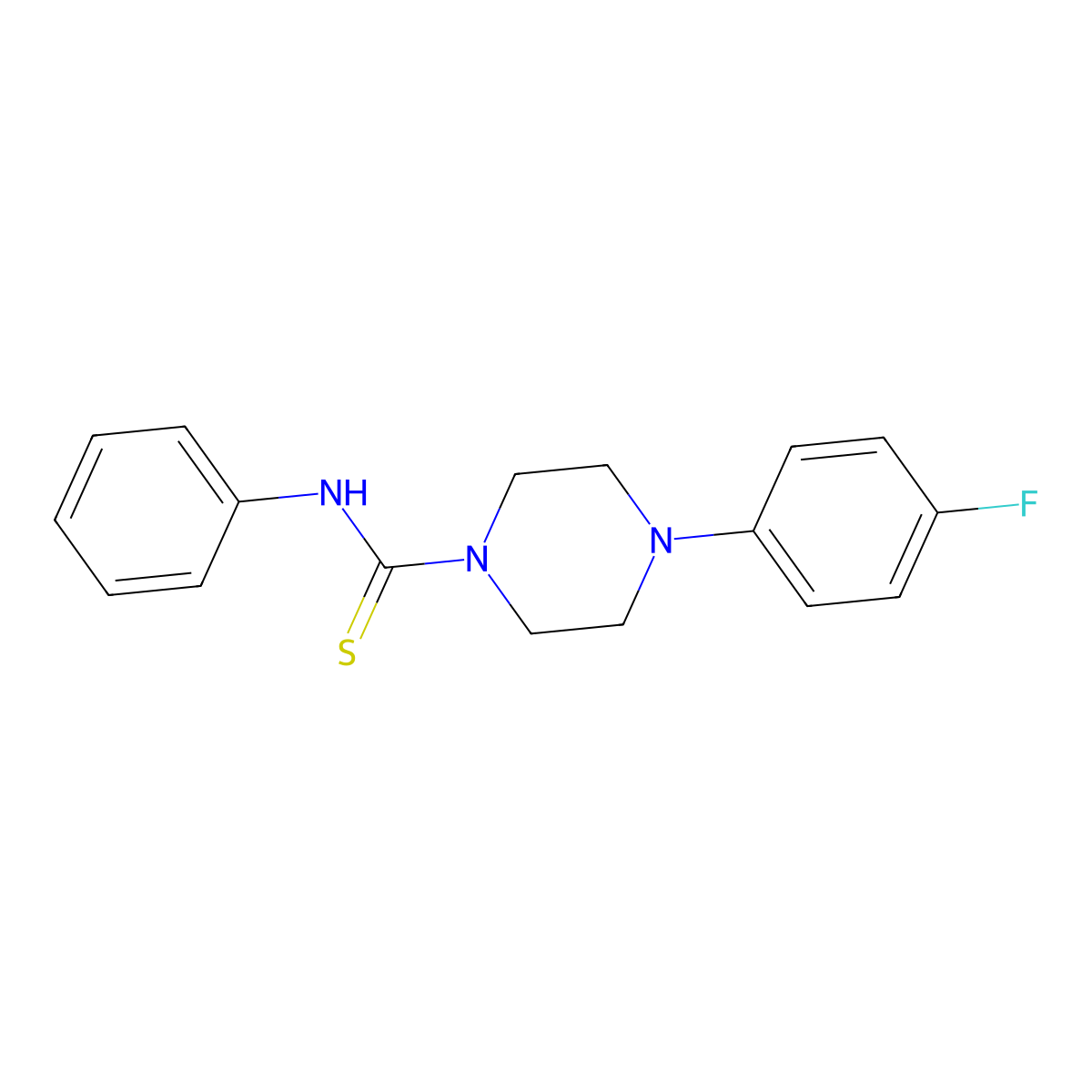 4-(4-fluorophenyl)-N-phenylpiperazine-1-carbothioamide molecular structure, CAS 330865-57-1