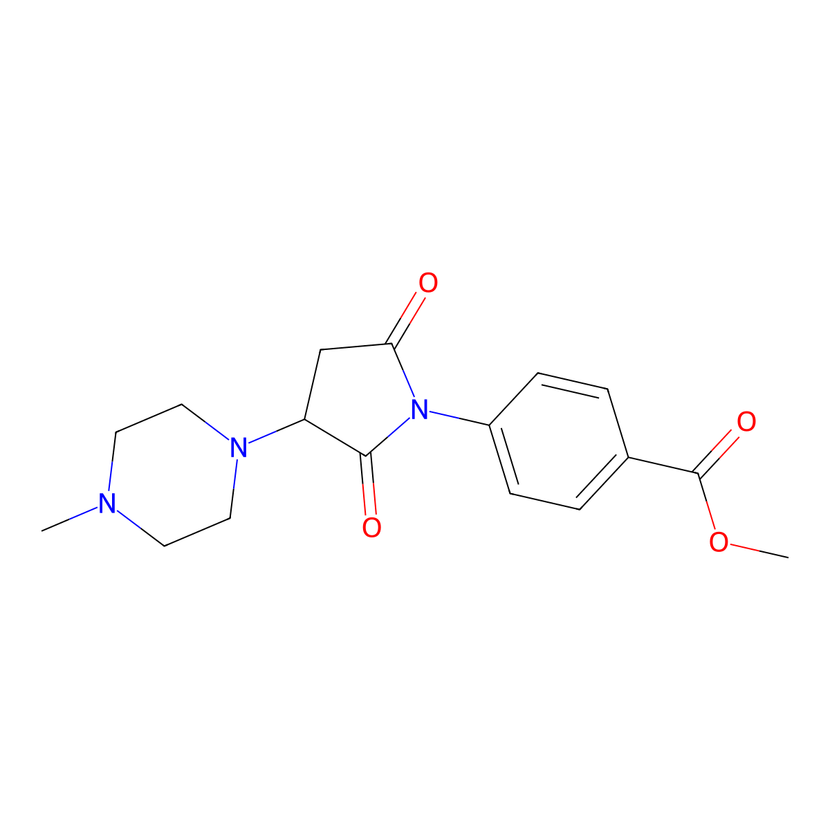 Methyl 4-[3-(4-methylpiperazin-1-yl)-2,5-dioxopyrrolidin-1-yl]benzoate molecular structure, CAS 330865-63-9