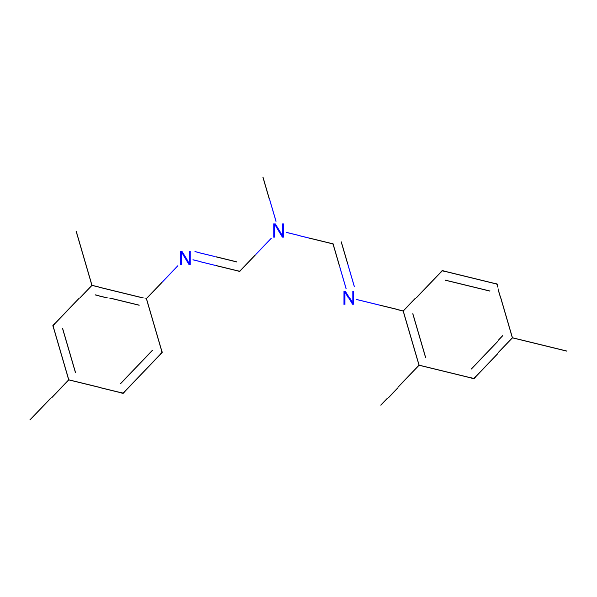 Amitraz molecular structure, CAS 33089-61-1