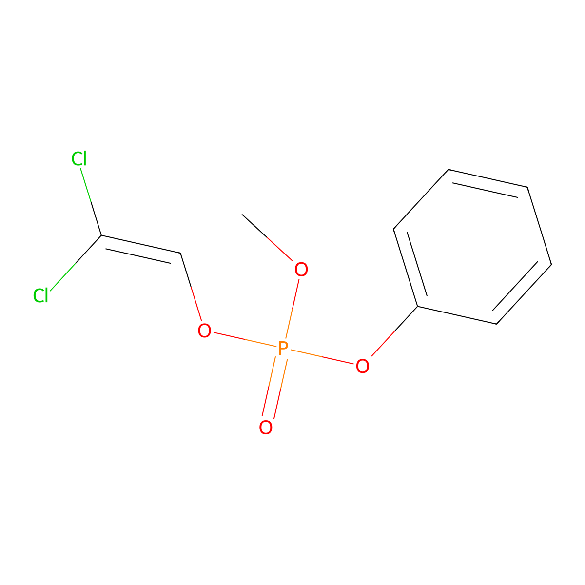 2,2-Dichloroethenyl methyl phenyl phosphate molecular structure, CAS 3309-70-4