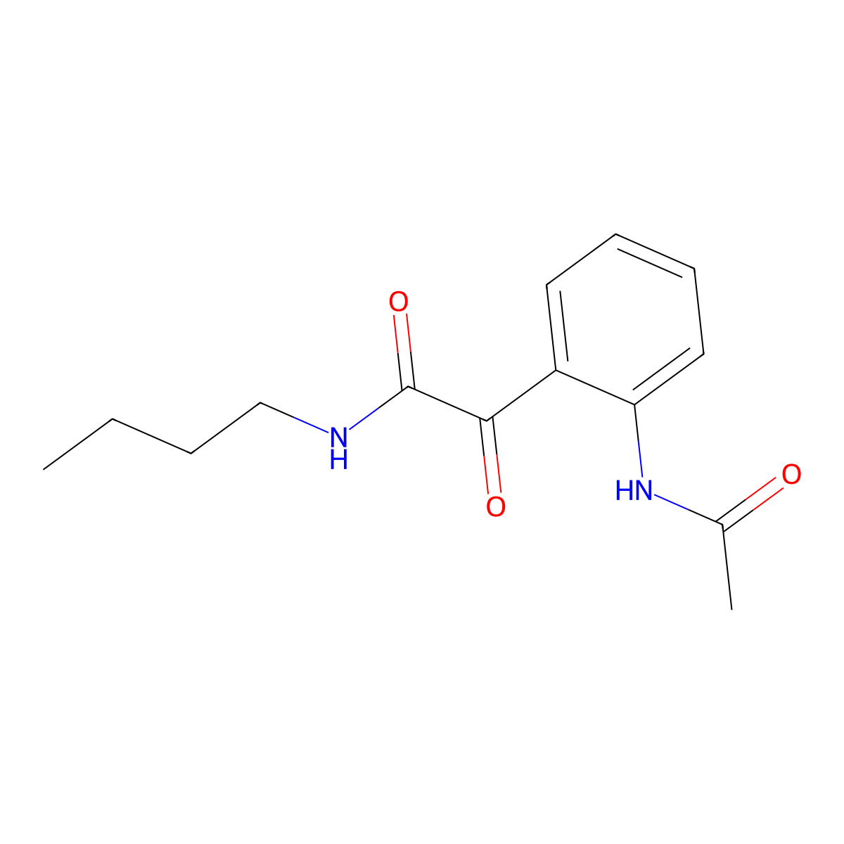 2-(2-Acetamidophenyl)-n-butyl-2-oxoacetamide molecular structure, CAS 33090-82-3