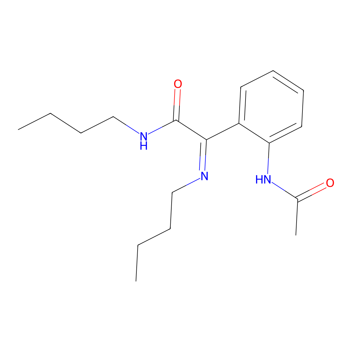 2-(2-acetamidophenyl)-N-butyl-2-butyliminoacetamide molecular structure, CAS 33090-87-8