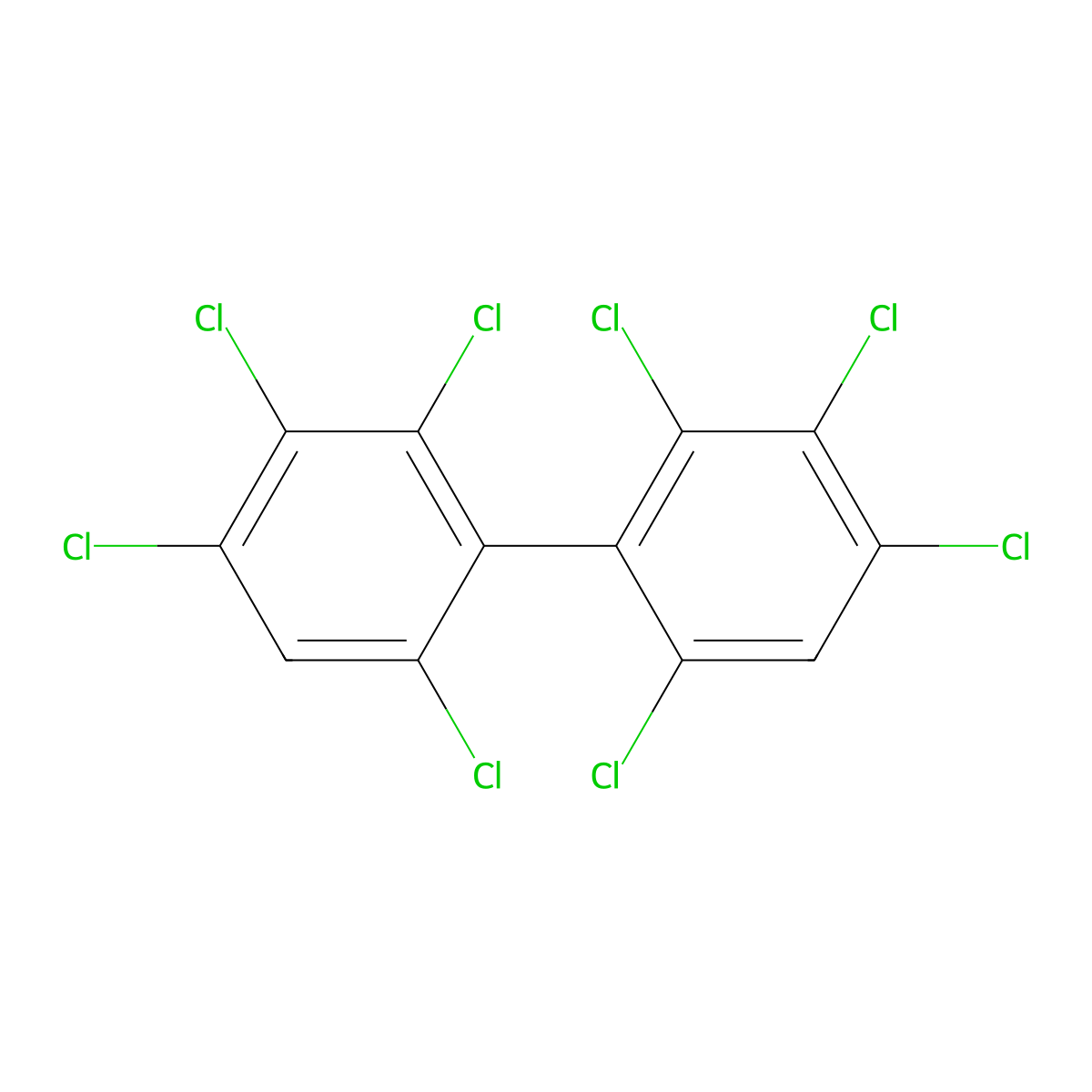 2,2',3,3',4,4',6,6'-Octachlorobiphenyl molecular structure, CAS 33091-17-7